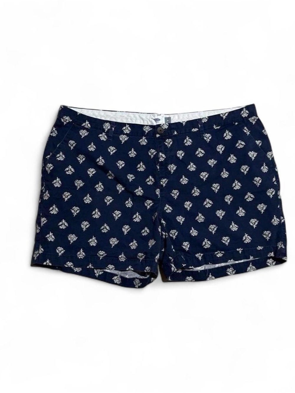 Old Navy Navy Blue Floral-Print Bermuda Shorts